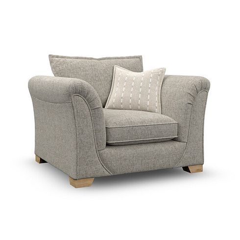 Milldale Armchair in Milo Mink Fabric with Linen Scatters