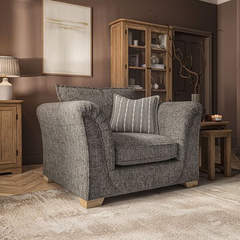 Milldale Armchair in Milo Mocha Fabric with Earth Scatters