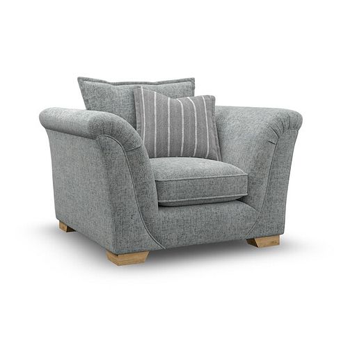 Milldale Armchair in Milo Pewter Fabric with Grey Scatters