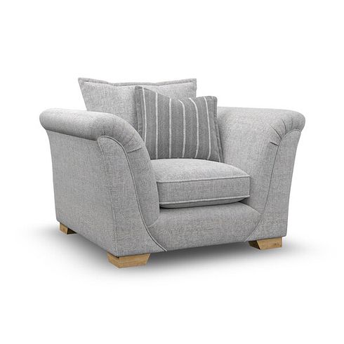 Milldale Armchair in  Milo Silver Fabric with Grey Scatters