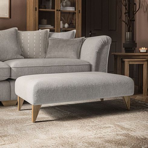 Milldale Footstool in  Milo Ivory Fabric