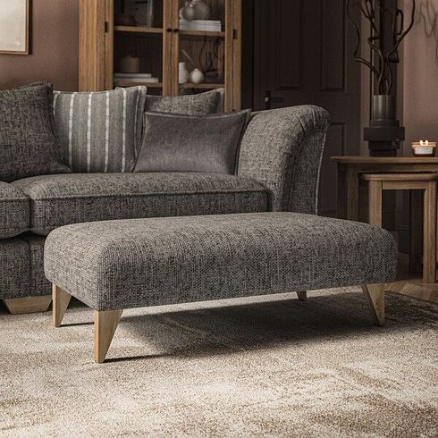 Milldale Footstool in Milo Mocha Fabric