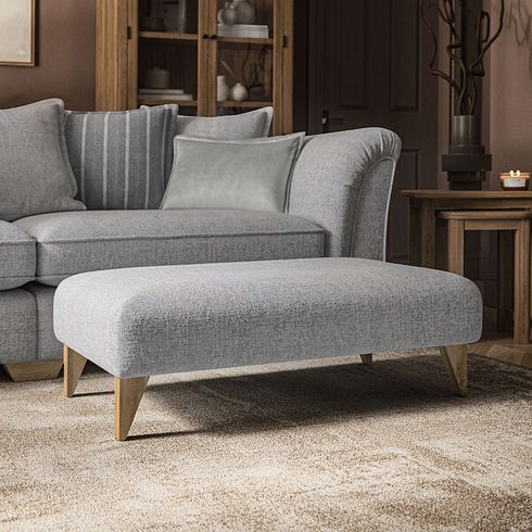 Milldale Footstool in  Milo Silver Fabric
