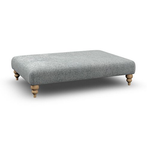 Milldale Grande Footstool in Milo Pewter Fabric