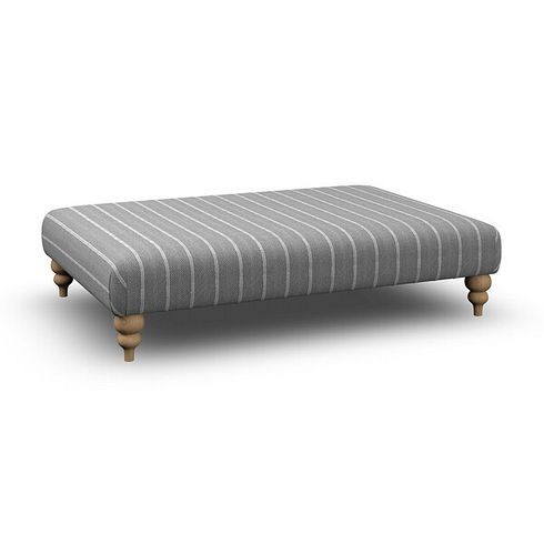 Milldale Grande Patterned Footstool in Sutton Grey Fabric