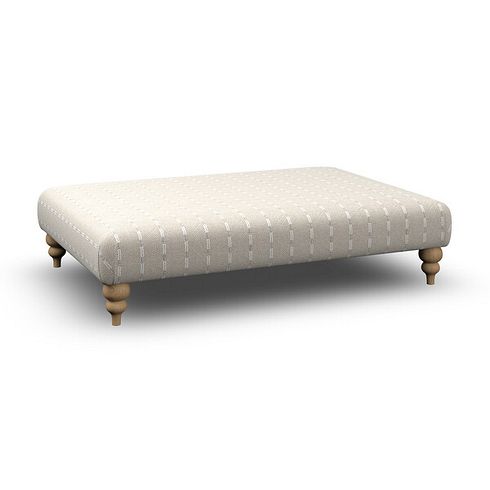 Milldale Grande Patterned Footstool in Sutton Linen Fabric