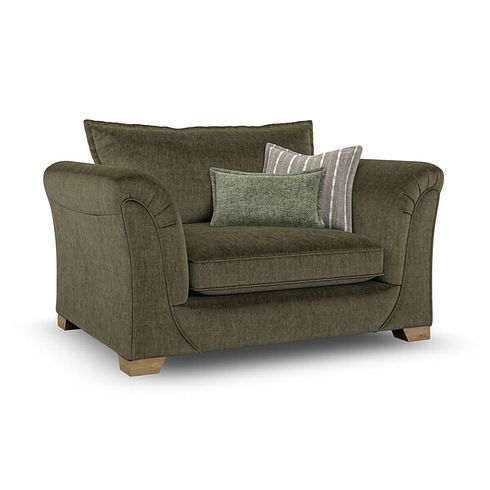Milldale Loveseat in Garda Seaweed Fabric with Earth Scatters