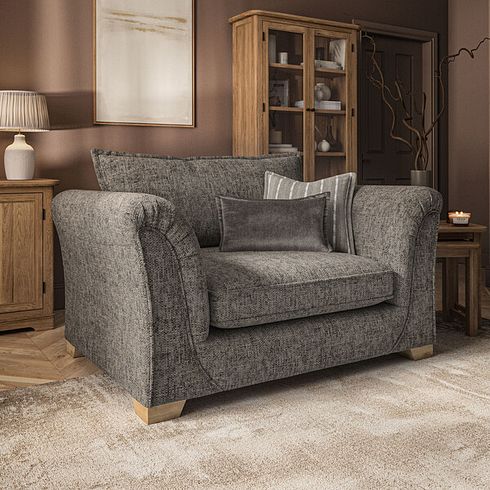 Milldale Loveseat in  Milo Mocha Fabric with Earth Scatters