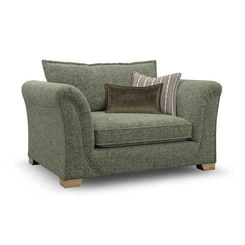 Milldale Loveseat in Milo Olive Fabric with Earth Scatters