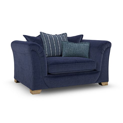 Milldale Pillow Back Loveseat in Garda Atomic Fabric with Navy Scatters
