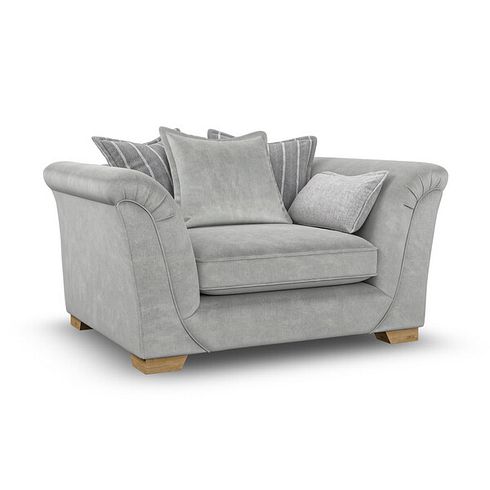 Milldale Pillow Back Loveseat in Garda Showers Fabric with Grey Scatters