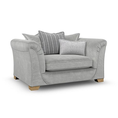 Milldale Pillow Back Loveseat in Garda Showers Fabric with Grey Scatters