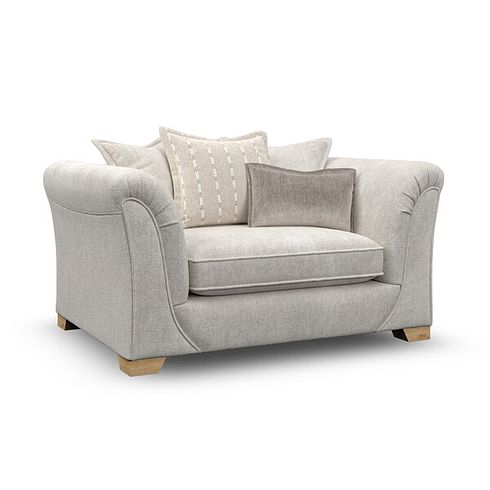 Milldale Pillow Back Loveseat in  Milo Ivory Fabric with Linen Scatters