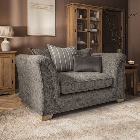 Milldale Pillow Back Loveseat in  Milo Mocha Fabric with Earth Scatters
