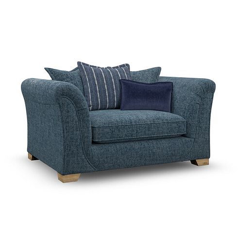 Milldale Pillow Back Loveseat in  Milo Navy Fabric with Navy Scatters