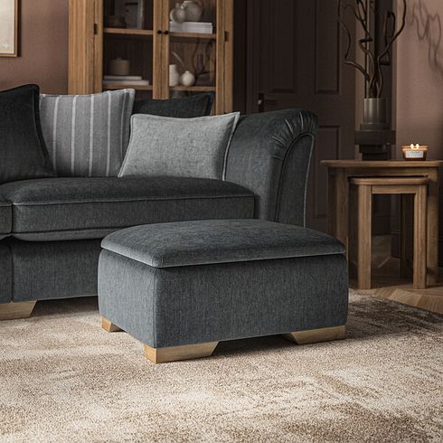 Milldale Storage Footstool in Garda Carbon Fabric