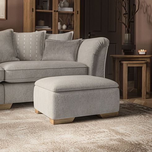 Milldale Storage Footstool in Milo Cream Fabric