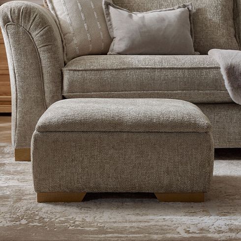 Milldale Storage Footstool in Milo Mink Fabric