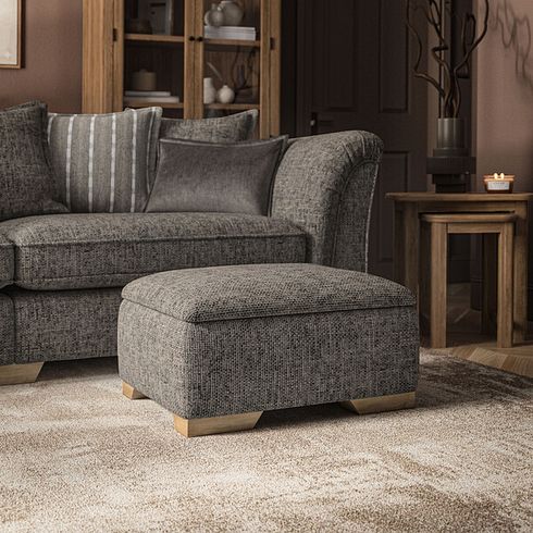 Milldale Storage Footstool in Milo Mocha Fabric