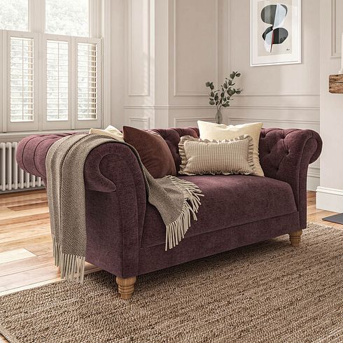 Montgomery 2 Seater Sofa in Arlan Rosewood Fabric