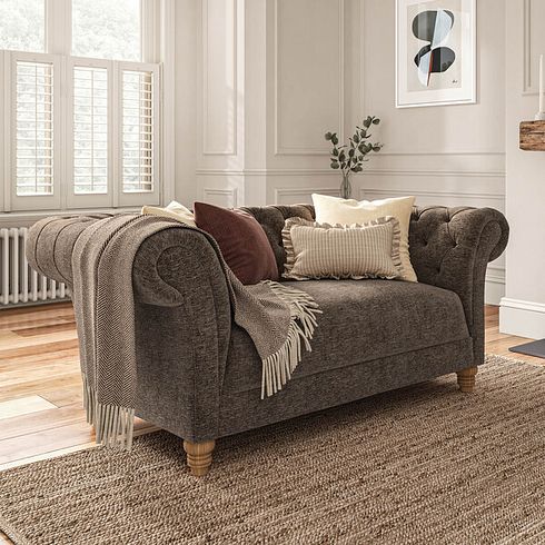 Montgomery 2 Seater Sofa in Arlan Smokestone Fabric
