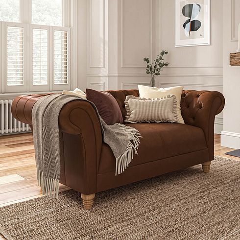 Montgomery 2 Seater Sofa in Chestnut Brown Leather