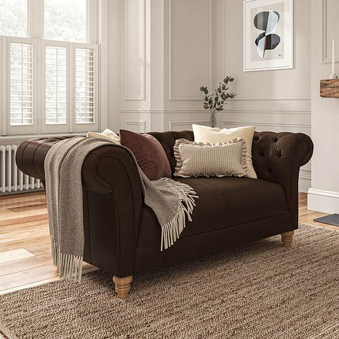 Montgomery 2 Seater Sofa in Dark Brown Leather