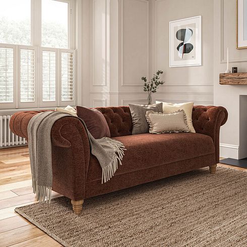 Montgomery 3 Seater Sofa in Arlan Copperwood Fabric