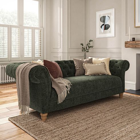 Montgomery 3 Seater Sofa in Arlan Mossy Fabric