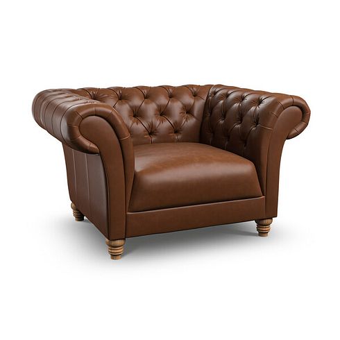 Montgomery Armchair in Chestnut Brown Leather