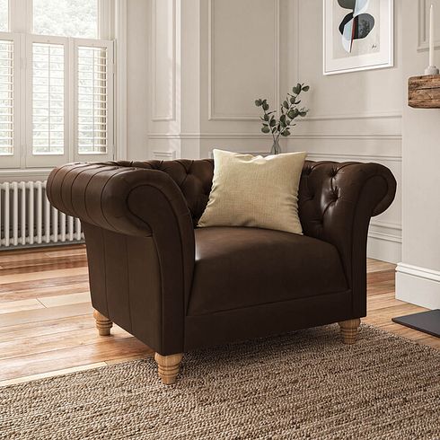 Montgomery Armchair in Dark Brown Leather