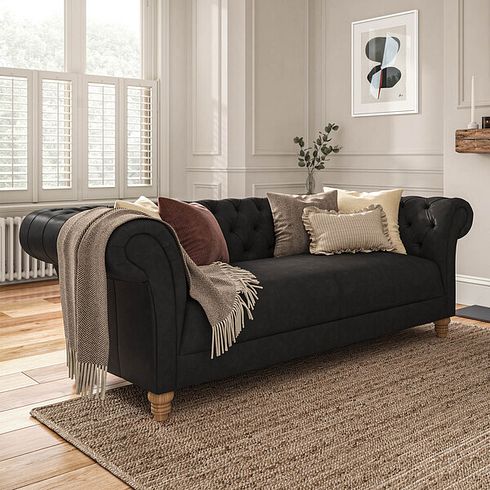 Montgomery 3 Seater Sofa in Ash Leather