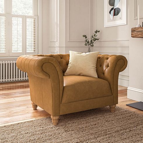 Montgomery Armchair in Brown Leather