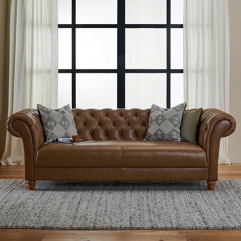 Montgomery 3 Seater Sofa in Camel Leather
