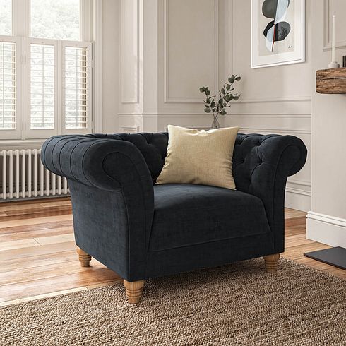 Montgomery Armchair in Charcoal Velvet