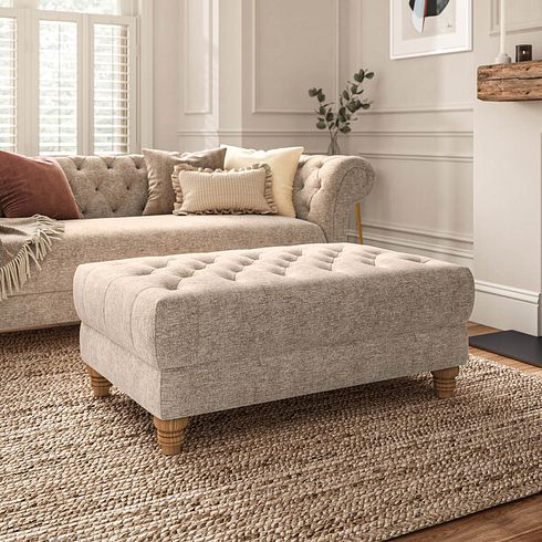 Montgomery Footstool in Arlan Abalone Fabric