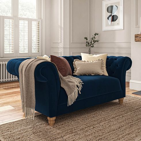 Montgomery 2 Seater Sofa in Navy Velvet