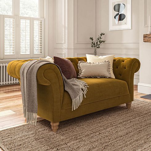 Montgomery 3 Seater Sofa in Saffron Velvet