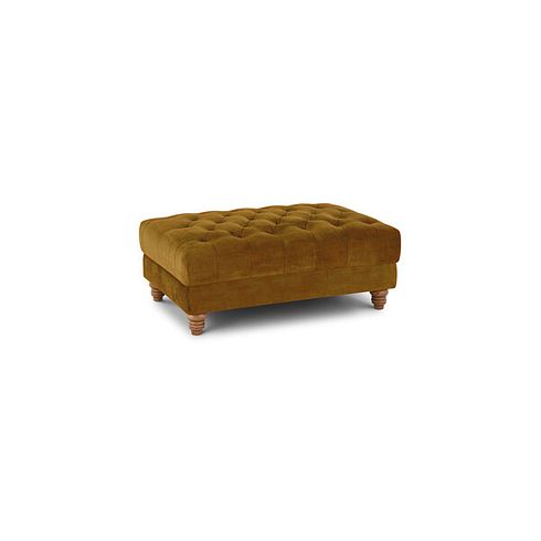 Montgomery Footstool in Saffron Velvet