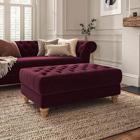 Montgomery Footstool in Shiraz Velvet