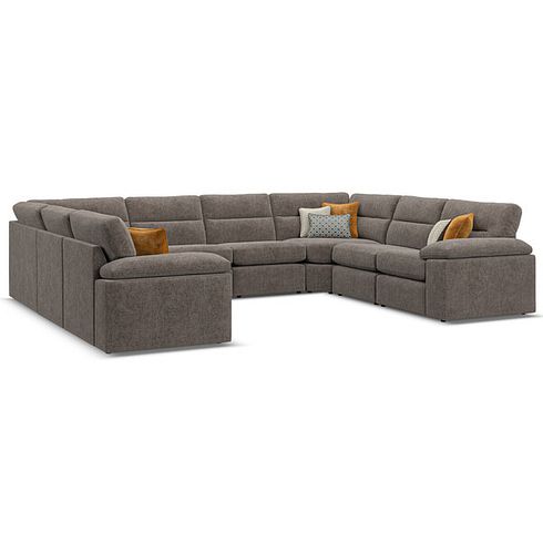 Morgan Large U-Shape Modular Corner Sofa in Cupid Brown fabric - Group 11