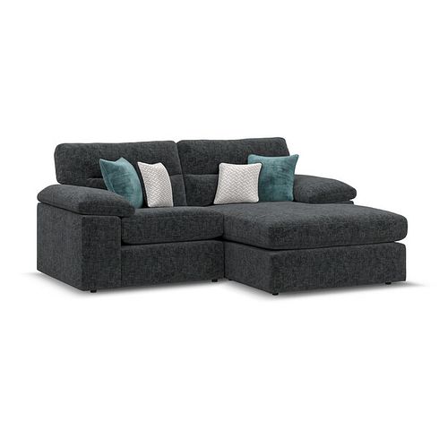 Morgan Modular 2 Seater Right Hand Compact Chaise Sofa in Cupid Charcoal fabric - Group 13