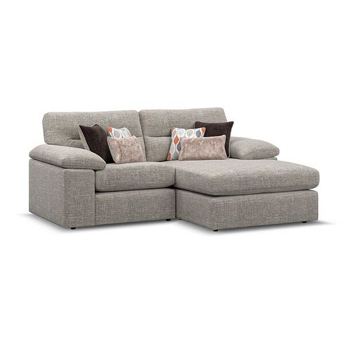 Morgan Modular 2 Seater Right Hand Compact Chaise Sofa in Santos Mink with Orange and Beige Scatters - Group 13