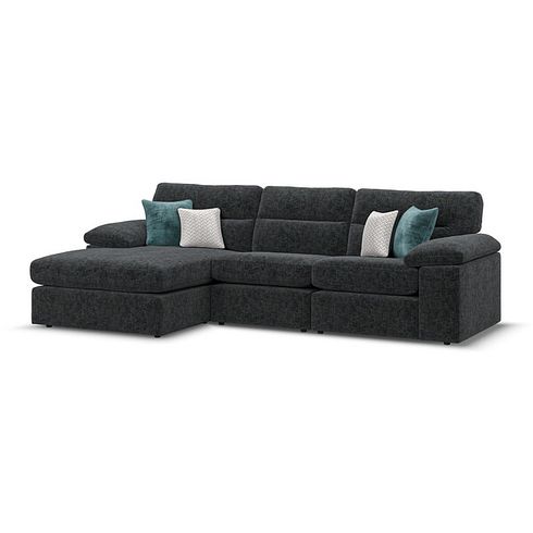 Morgan Modular 3 Seater Left Hand Chaise Sofa in Cupid Charcoal fabric - Group 14