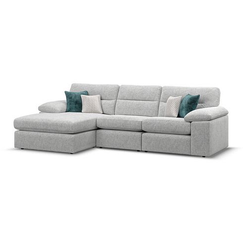 Morgan Modular 3 Seater Left Hand Chaise Sofa in Cupid Silver fabric - Group 14