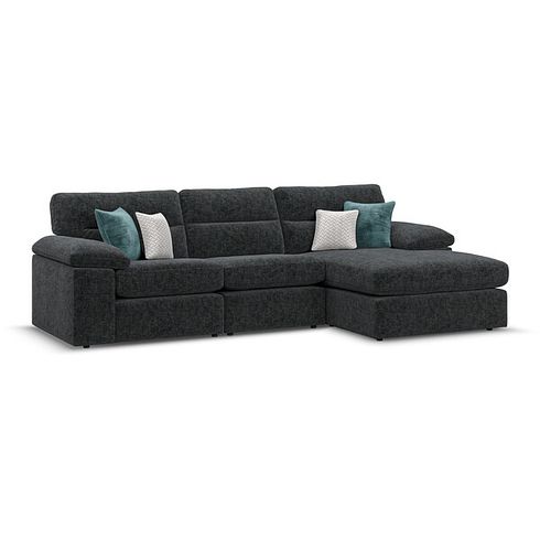 Morgan Modular 3 Seater Right Hand Chaise Sofa in Cupid Charcoal fabric - Group 15