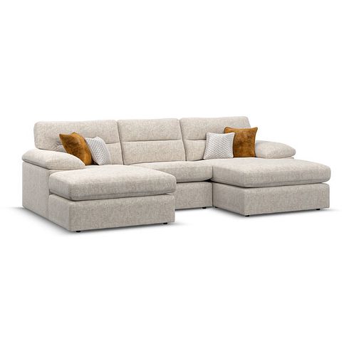 Morgan Modular 3 Seater U-Shape Chaise Sofa in Cupid Beige fabric - Group 16