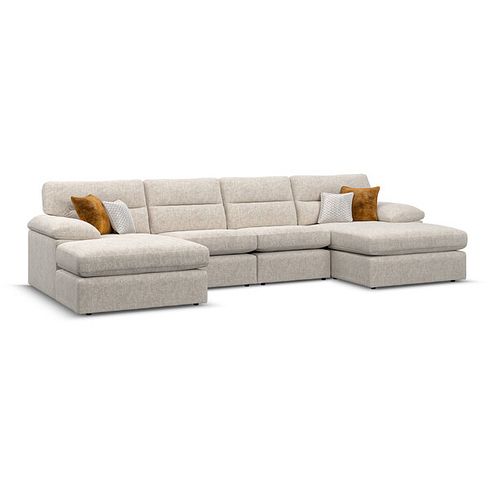 Morgan Modular 4 Seater U-Shape Chaise Sofa in Cupid Beige fabric - Group 17