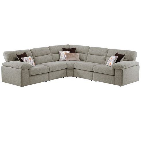 Morgan Modular Group 3 in Santos Mink with Orange and Beige Scatters 