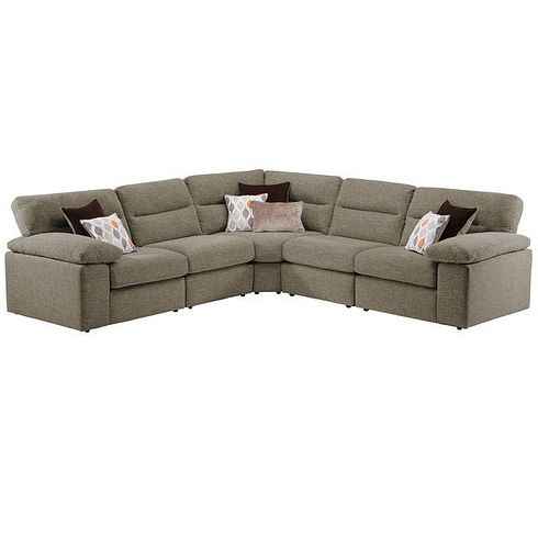 Morgan Modular Group 3 in Santos Taupe with Orange and Beige Scatters 